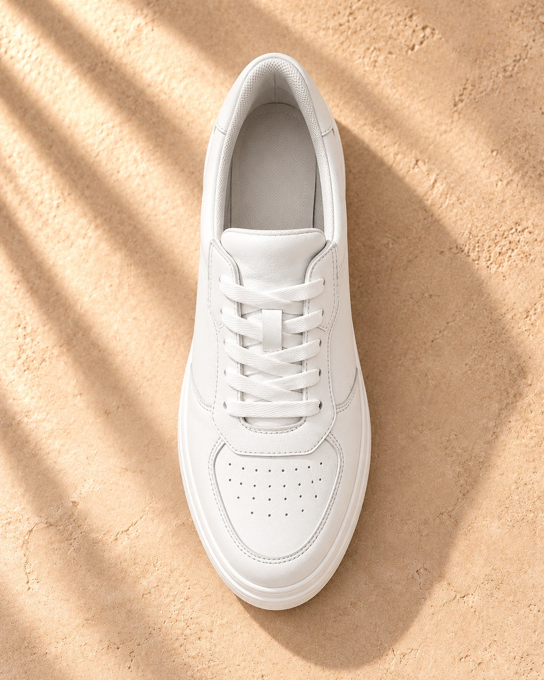Blake Hidden-Lift Court Sneakers - White