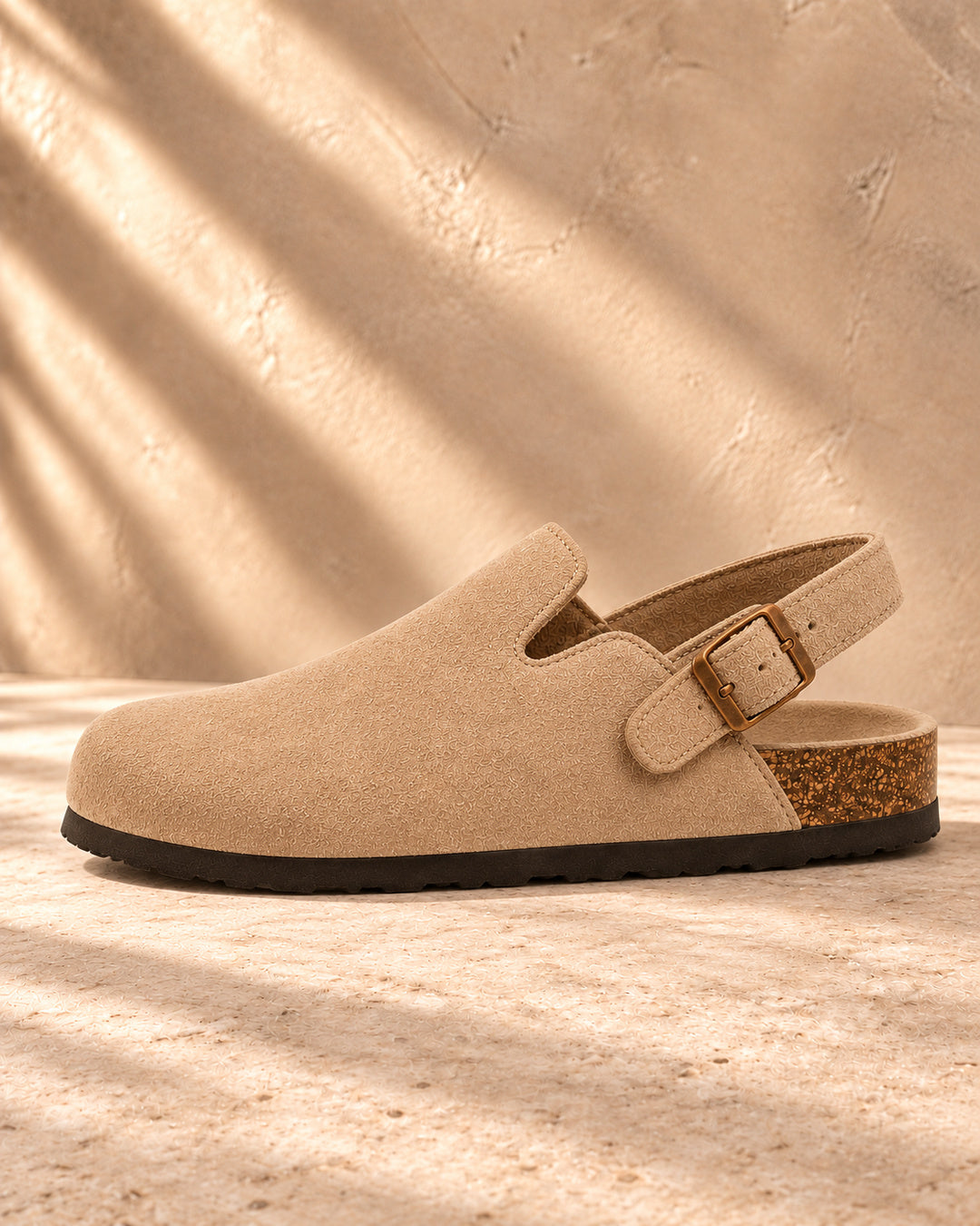 Sabina Suede Backstrap Clogs - Coffee