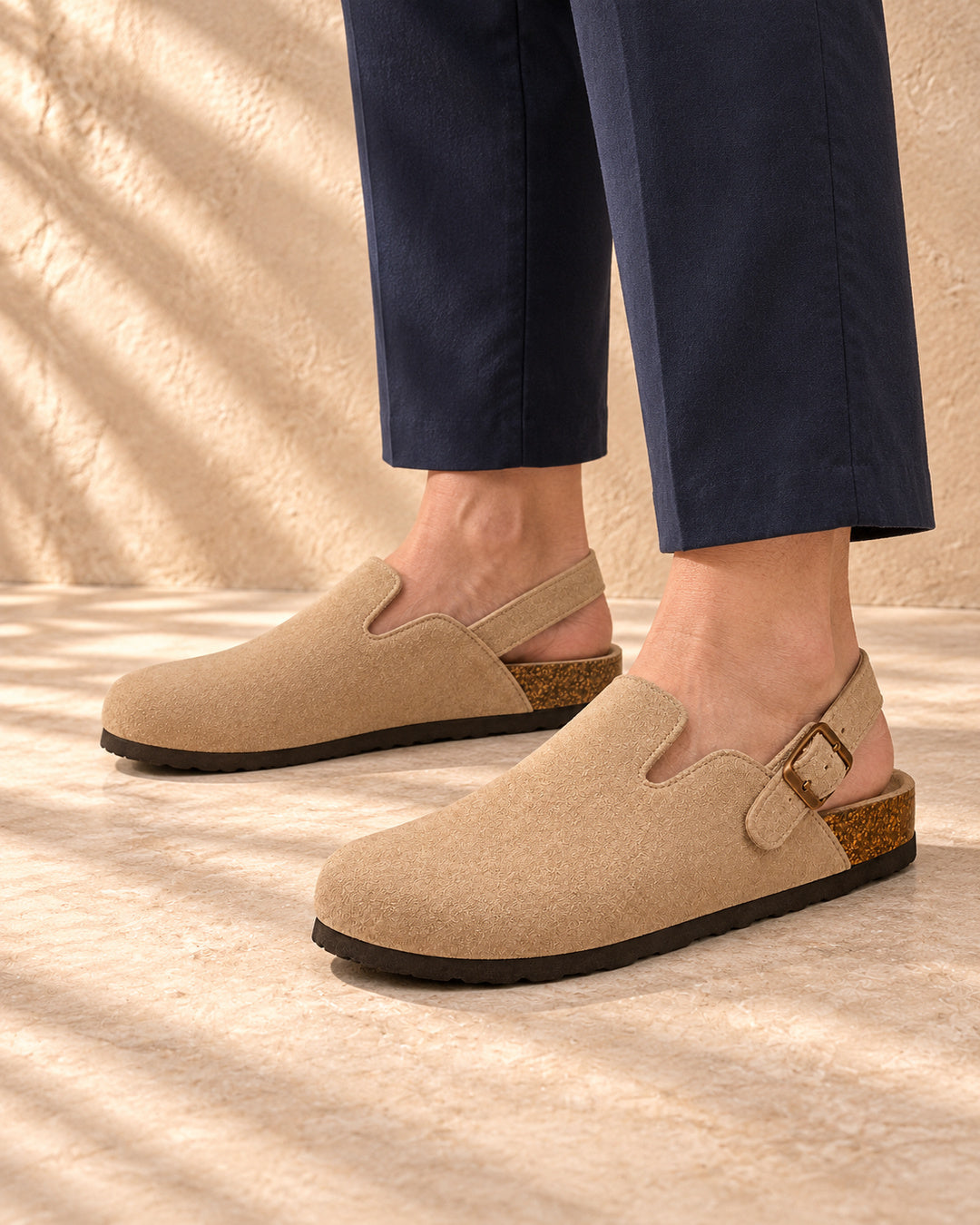 Sabina Suede Backstrap Clogs - Coffee