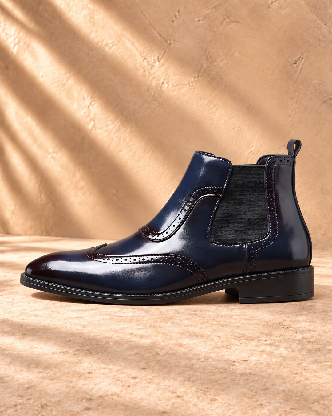 Jules Brogue Hidden-Lift Chelsea Boots - Blue