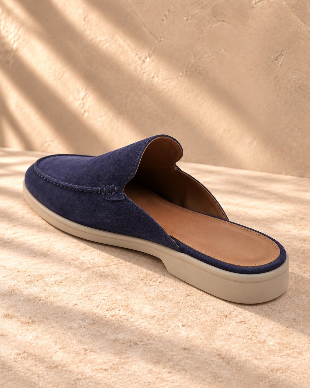 Jordan Navy Suede Mule Loafers - Navy
