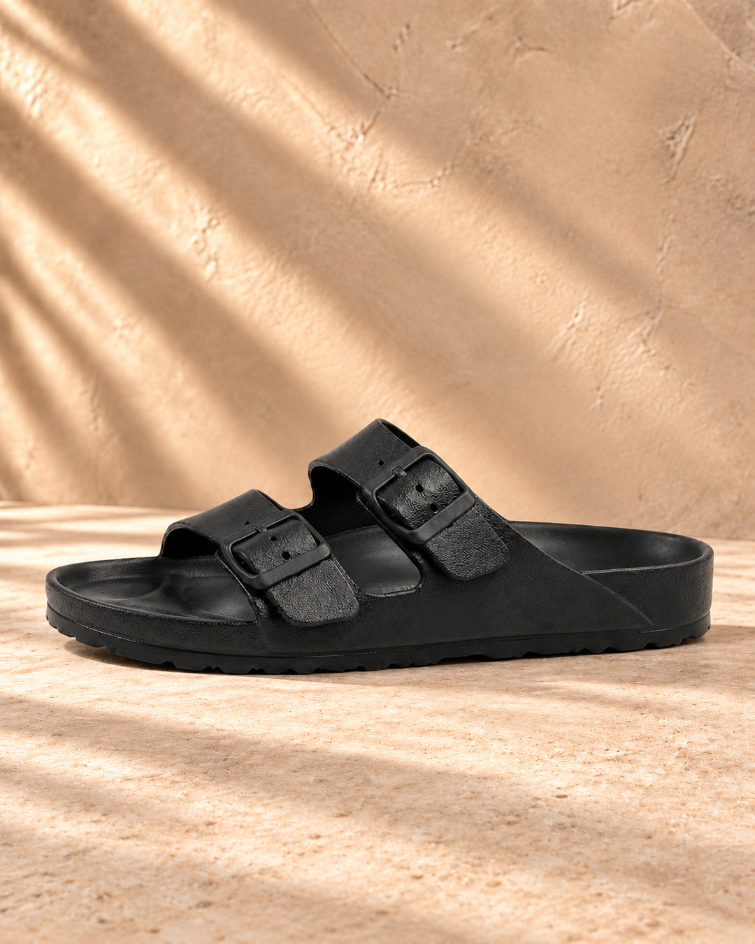 Bianca Double-Buckle EVA Sandals - Black
