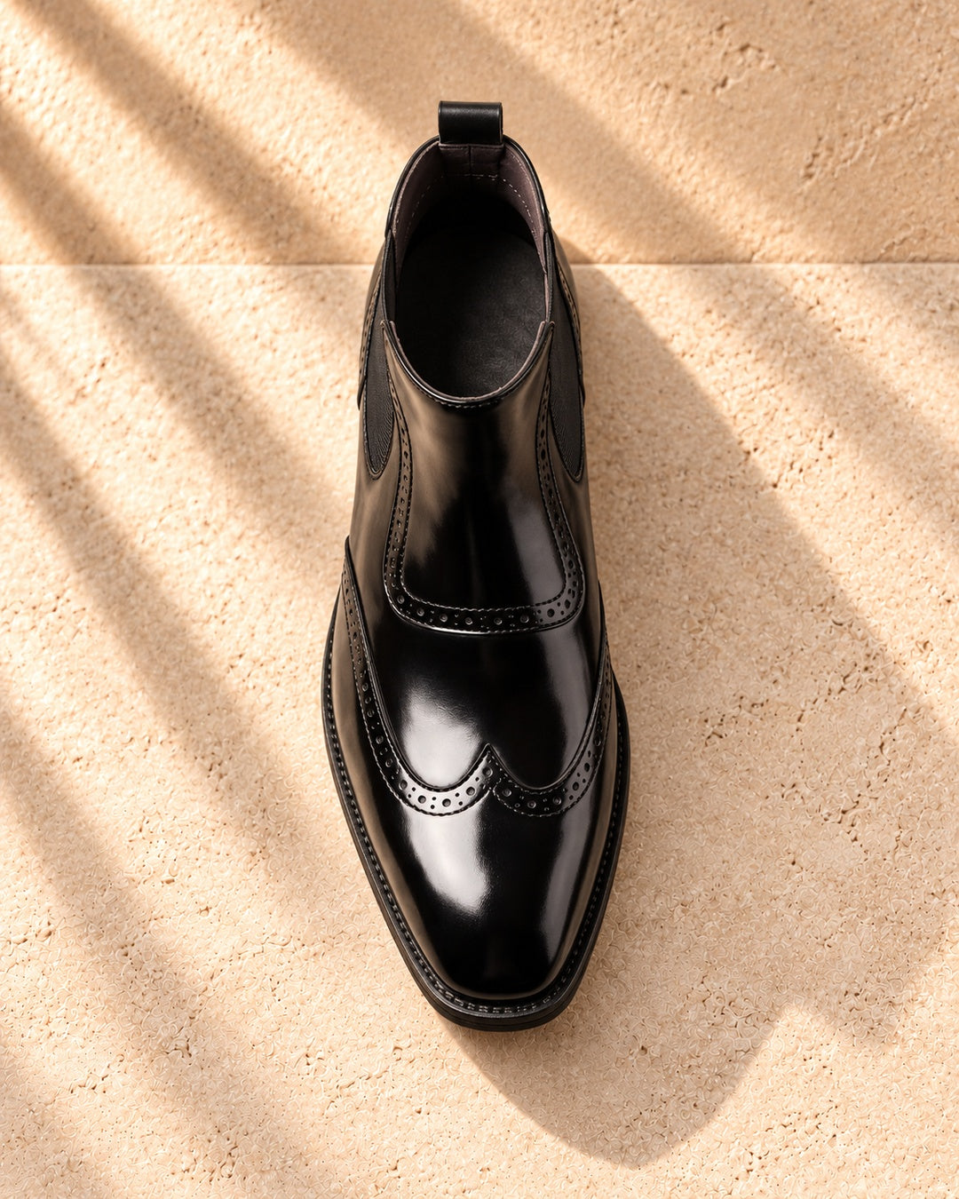 Jules Brogue Hidden-Lift Chelsea Boots - Black