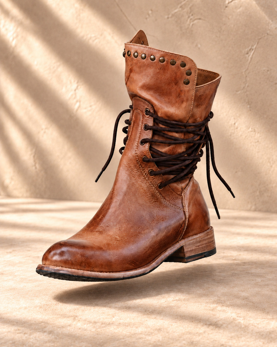 Briar Vintage Lace-Up Boots - Brown