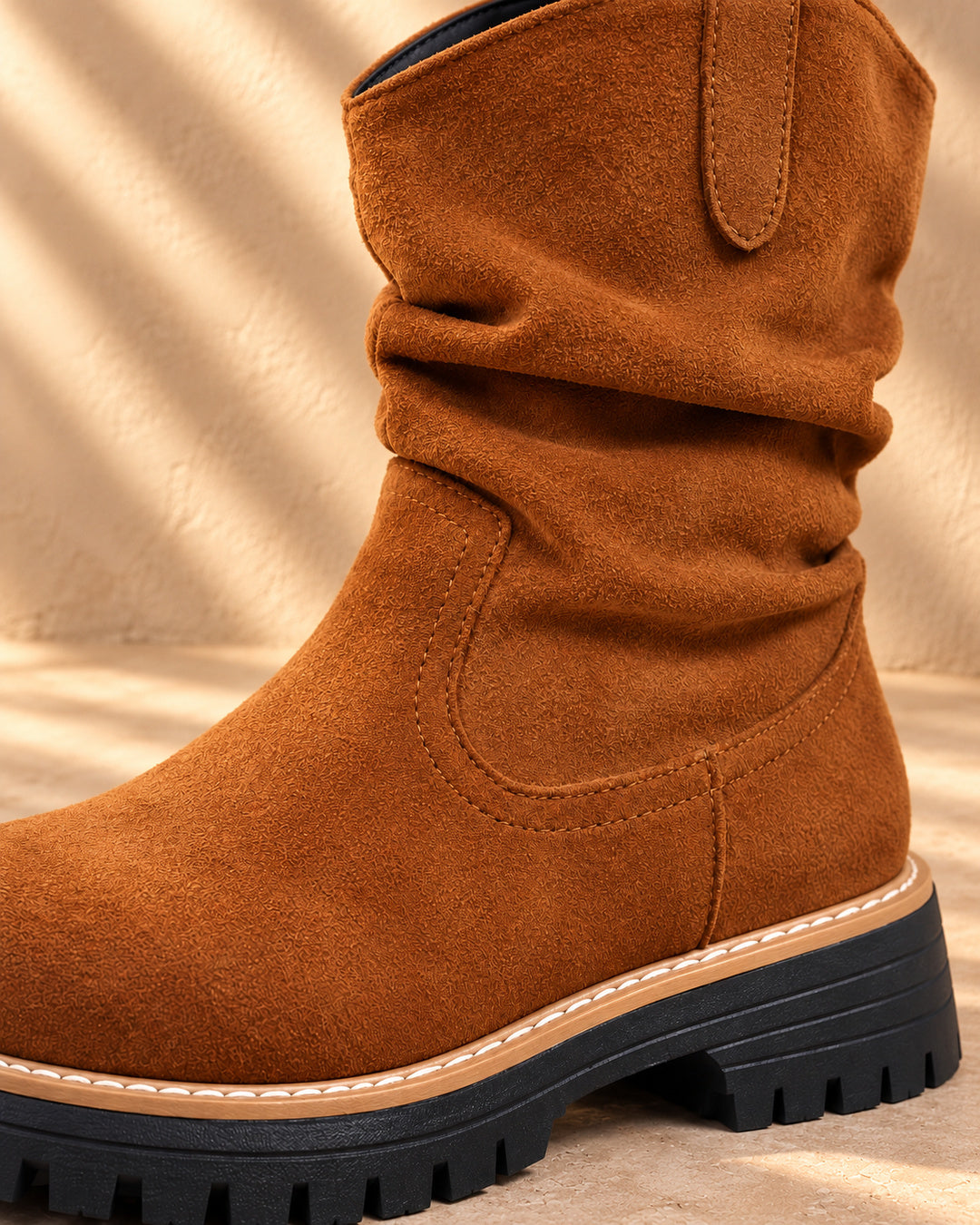 Rosalind Suede-Look Platform Combat Boots
