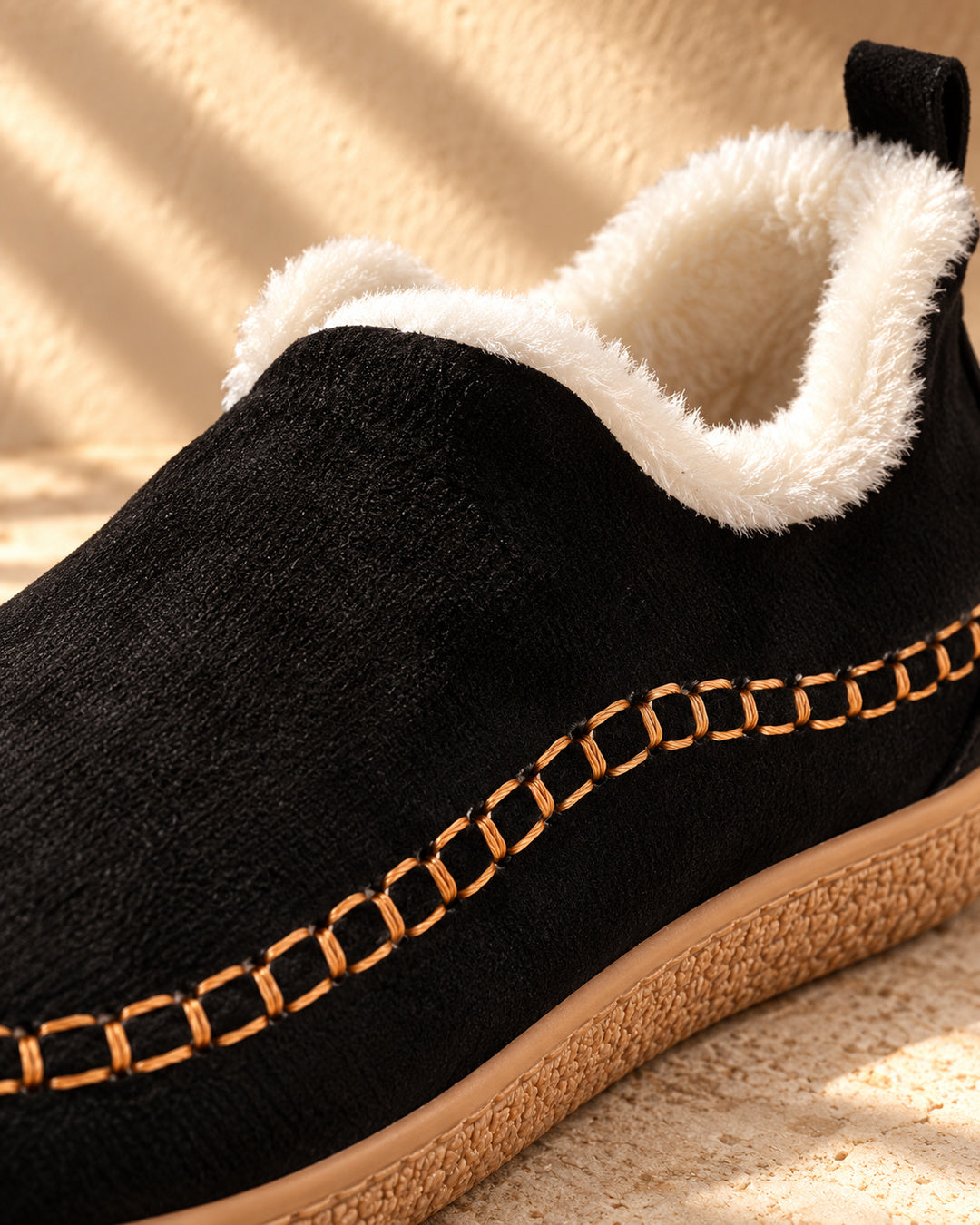 Annelise Plush-Lined Slip-On Ankle Boots - Black