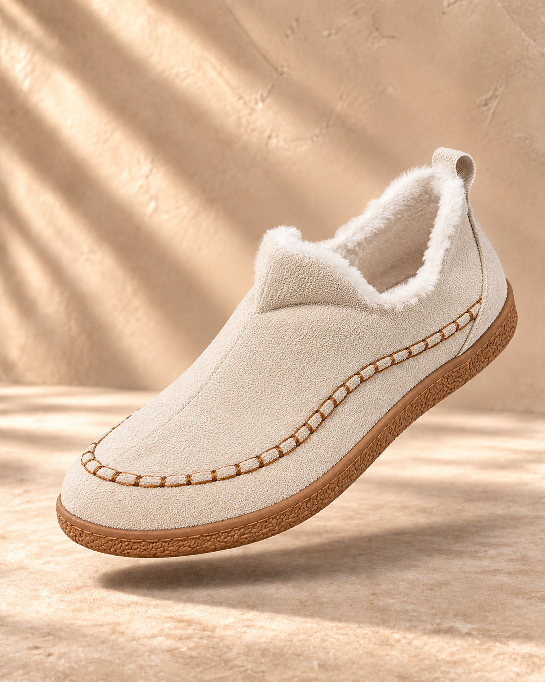 Annelise Plush-Lined Slip-On Ankle Boots - Oatmeal