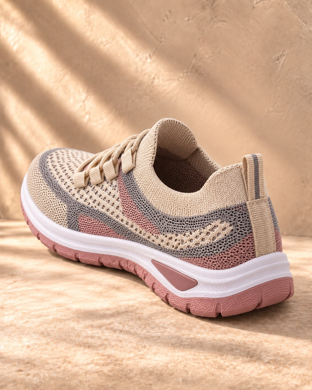 Beatrice Cushioned Lace-Up Comfort Sneakers - Khaki