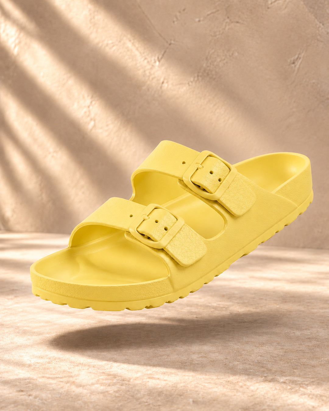 Bianca Double-Buckle EVA Sandals - Yellow