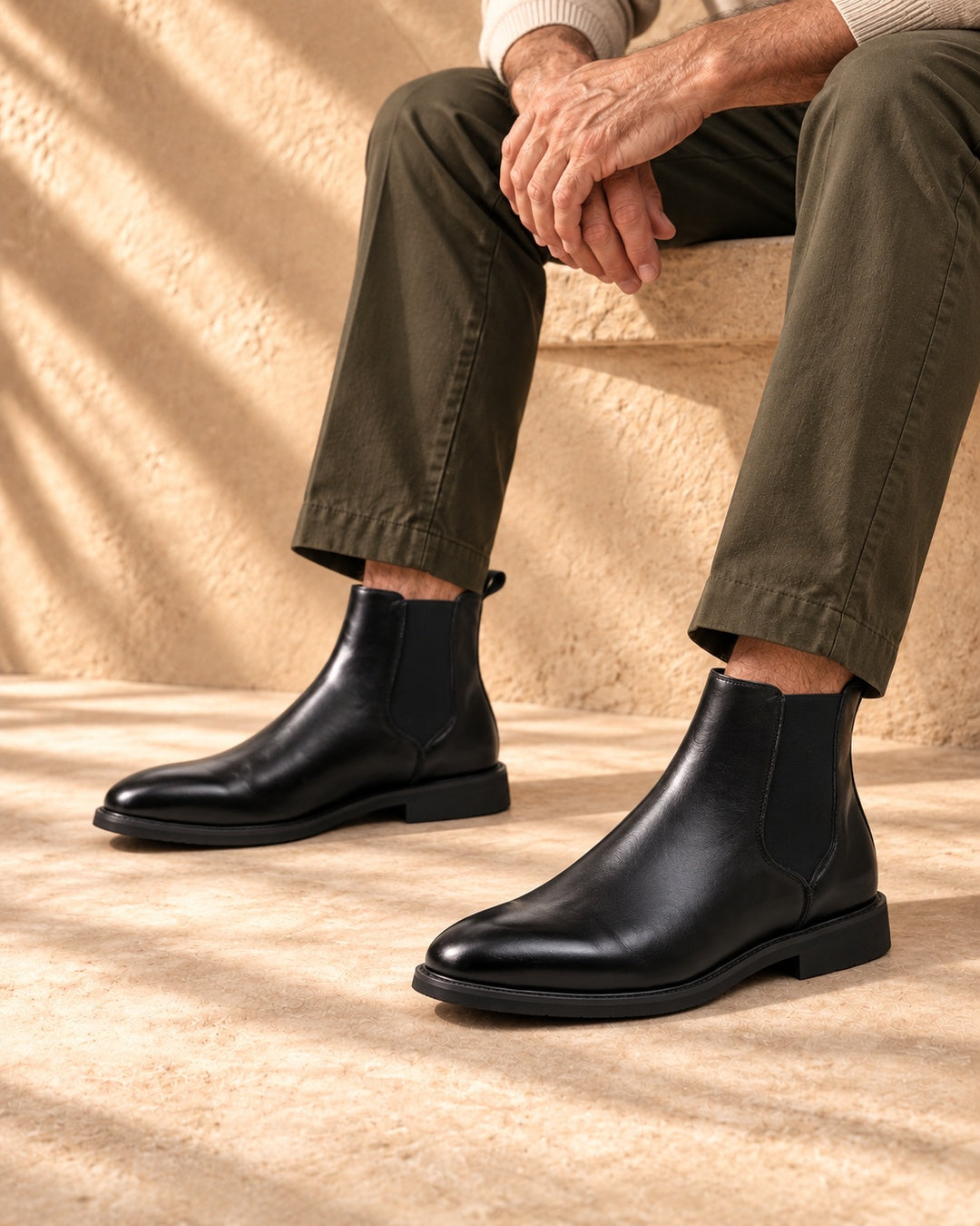 Finley Hidden-Lift Chelsea Boots - Black