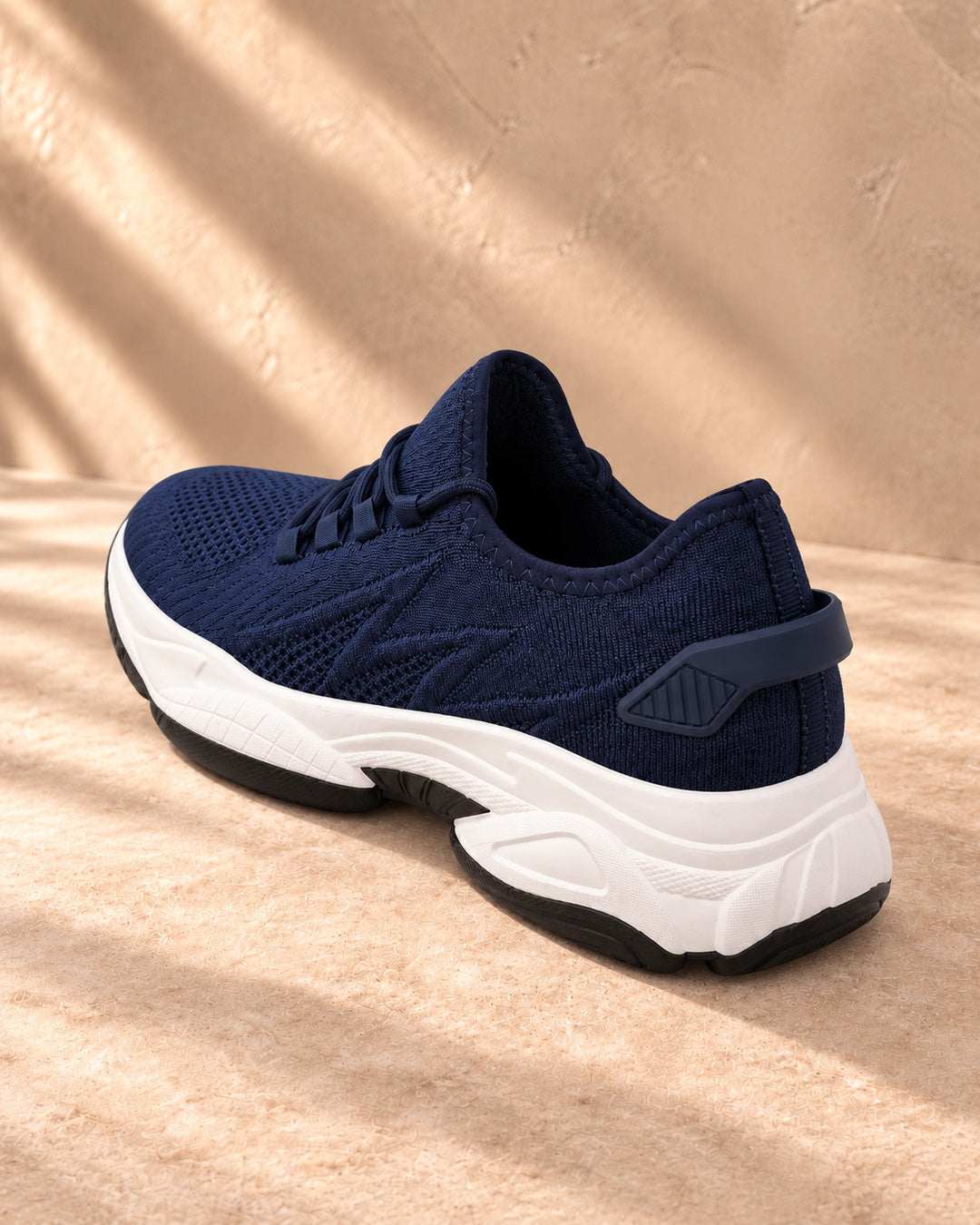 Parker Hidden-Lift Knit Sneakers - Navy Blue