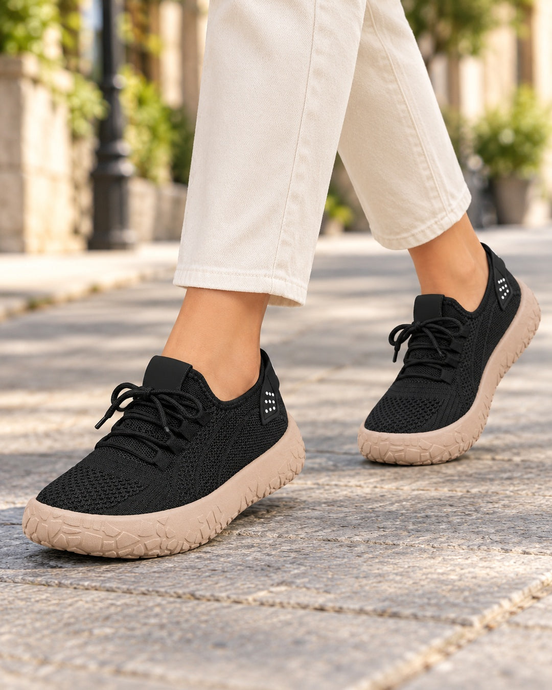Lorraine Breathable Slip-On Walking Shoes - Black