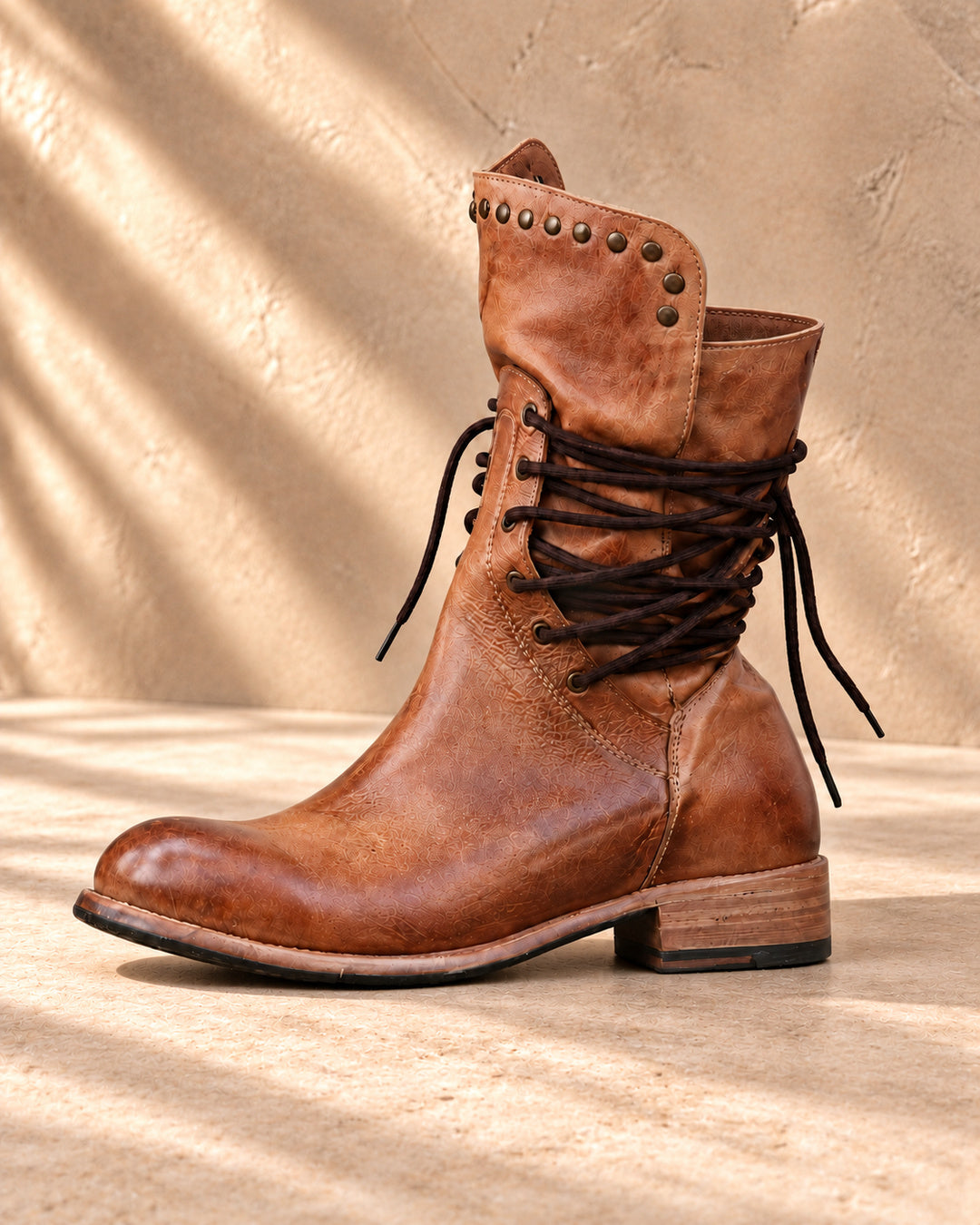 Briar Vintage Lace-Up Boots - Brown