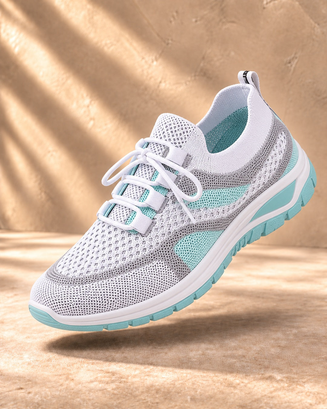 Beatrice Cushioned Lace-Up Comfort Sneakers - Turquoise