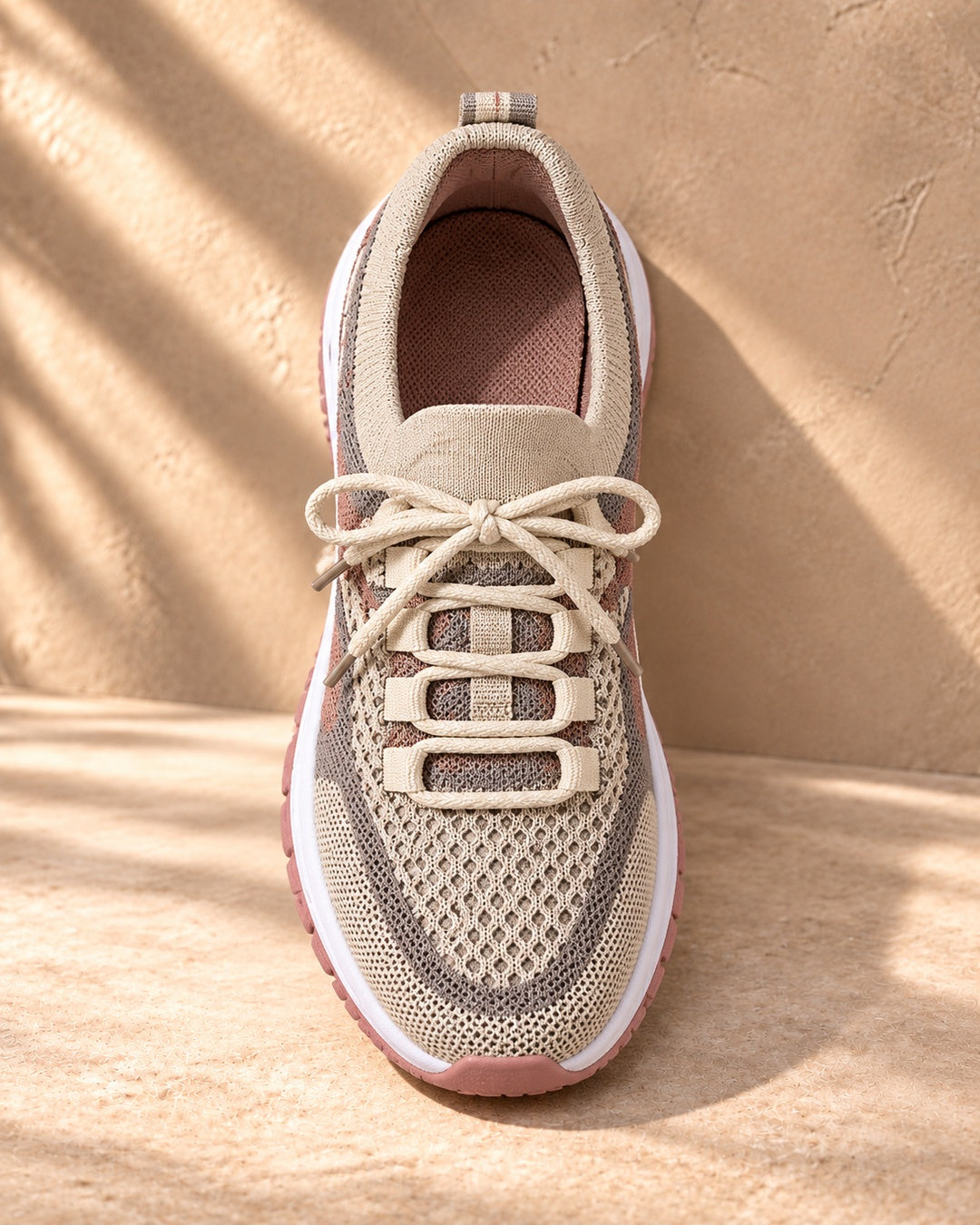 Beatrice Cushioned Lace-Up Comfort Sneakers - Khaki