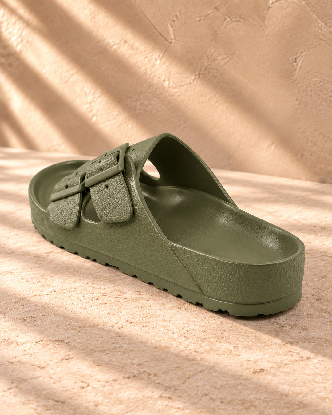 Bianca Double-Buckle EVA Sandals - Army Green