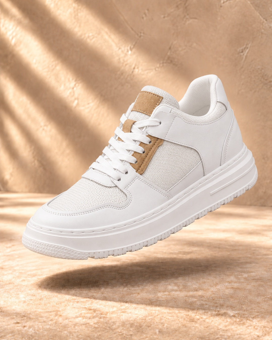 Emerson Mesh Hidden-Lift Sneakers - White
