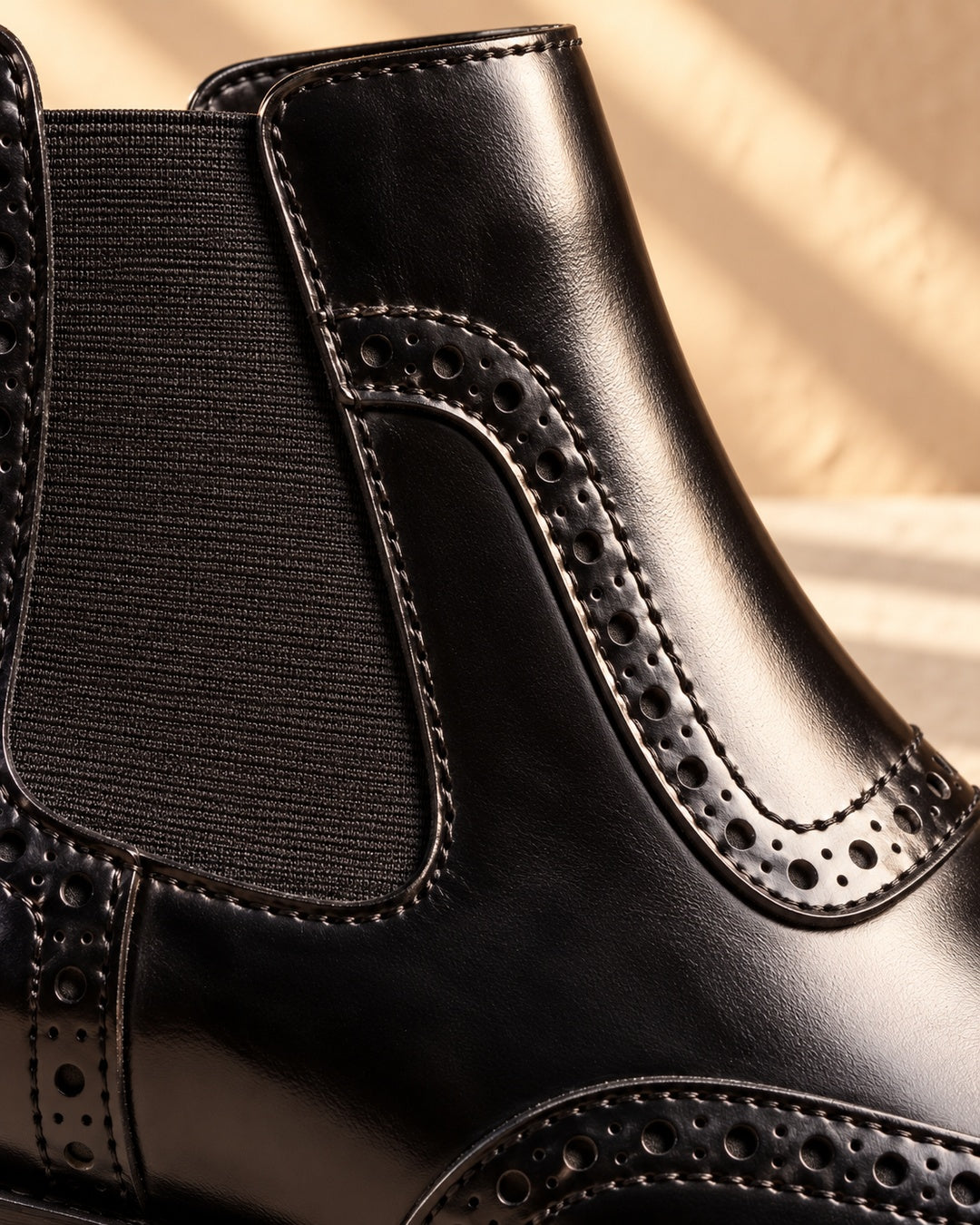 Jules Brogue Hidden-Lift Chelsea Boots - Black