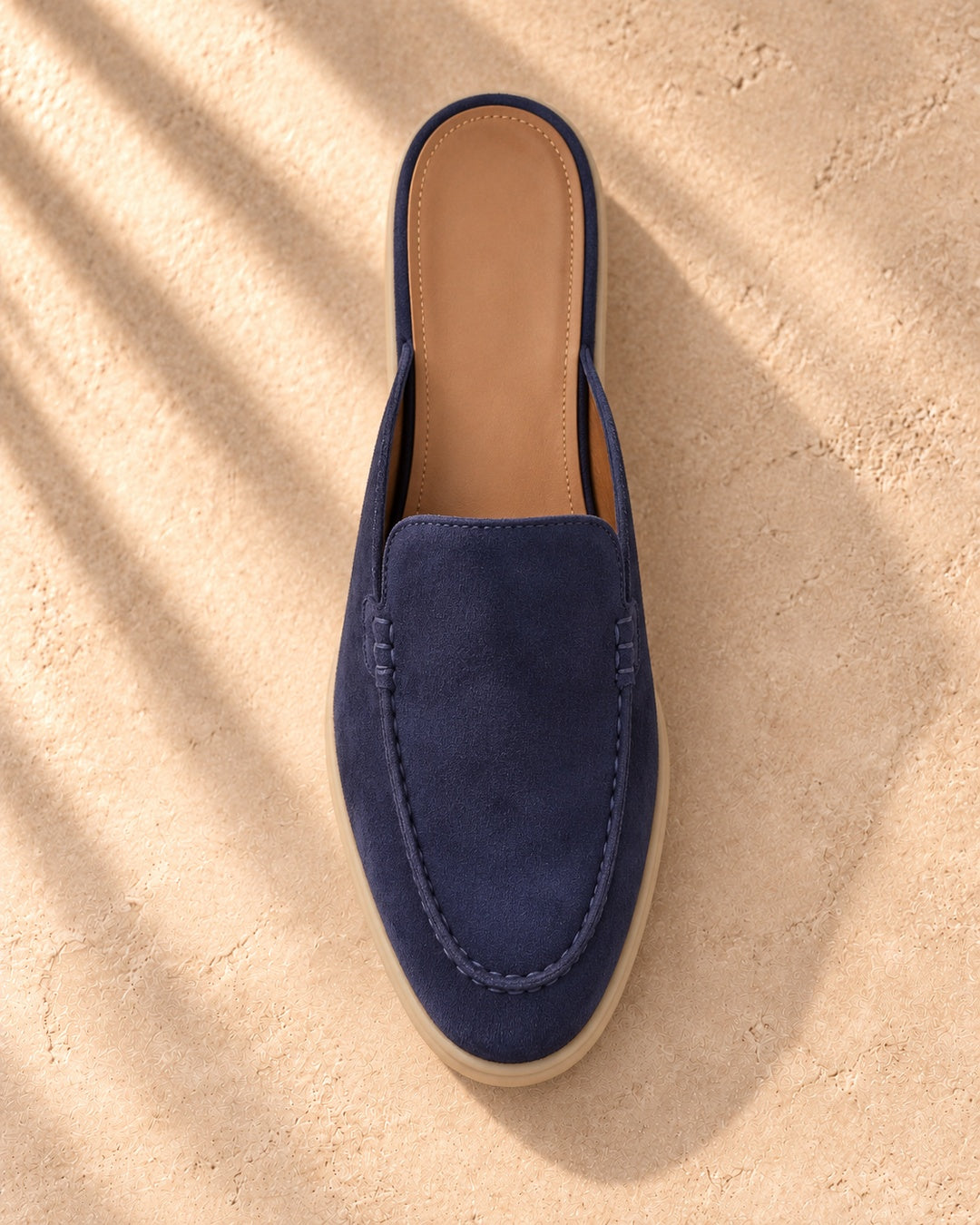 Jordan Navy Suede Mule Loafers - Navy