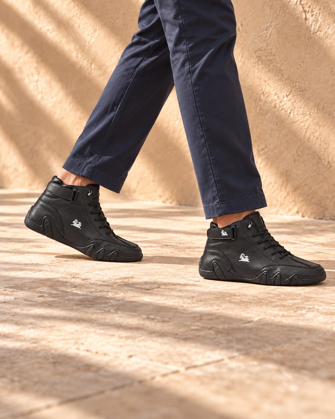 Arden Faux-Leather Lace-Up Ankle Boots - Black