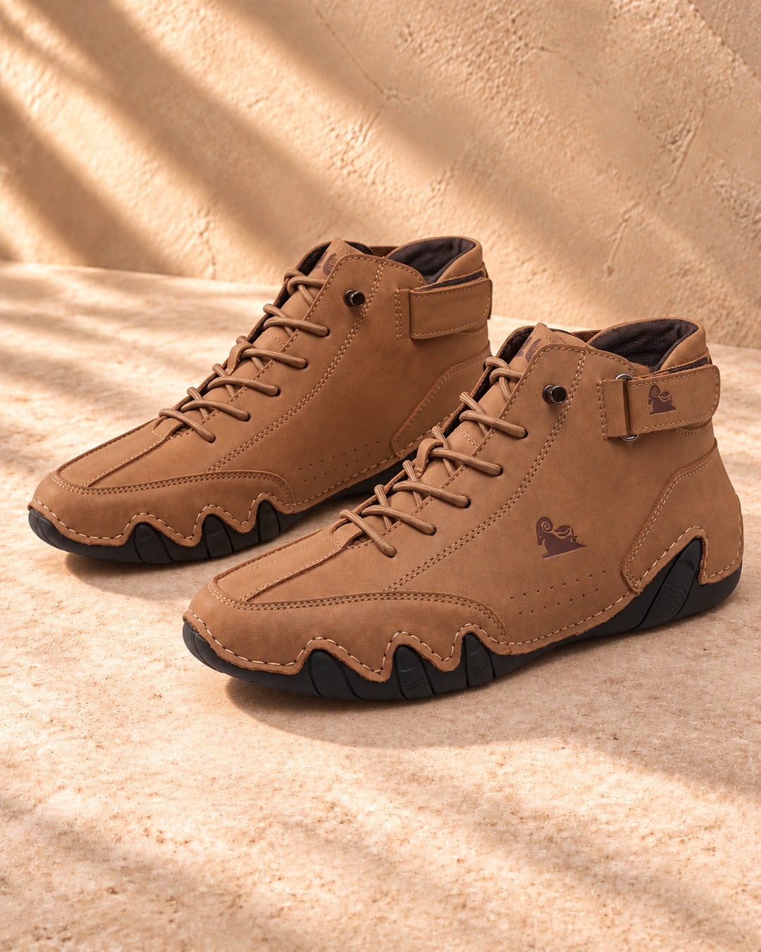 Arden Faux-Leather Lace-Up Ankle Boots - Brown