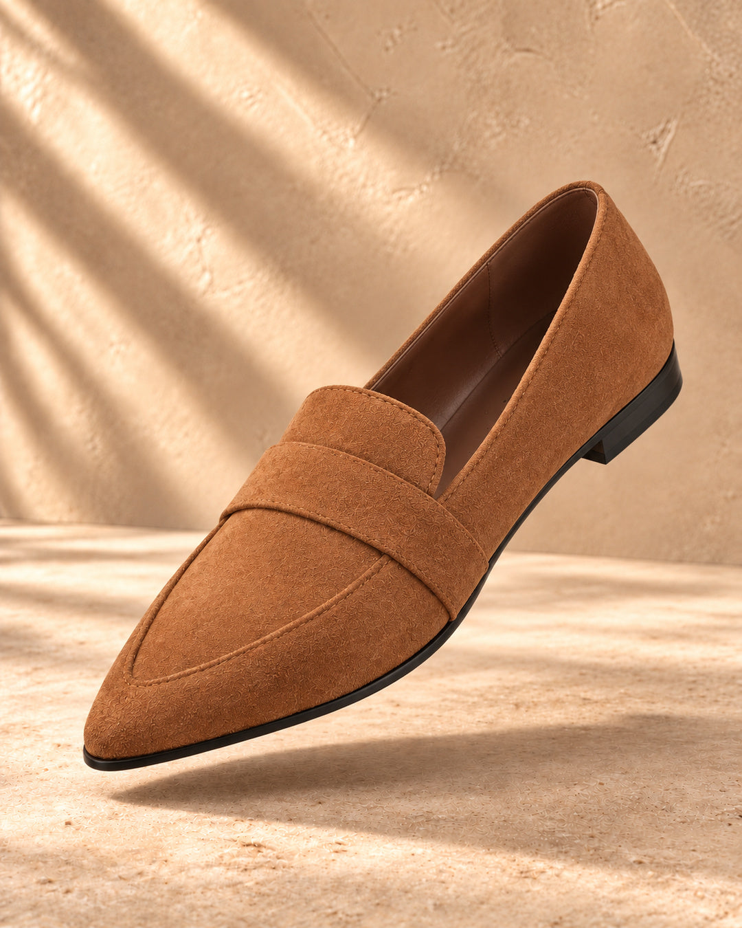 Helen Suede-Effect Pointed Loafers - Brown
