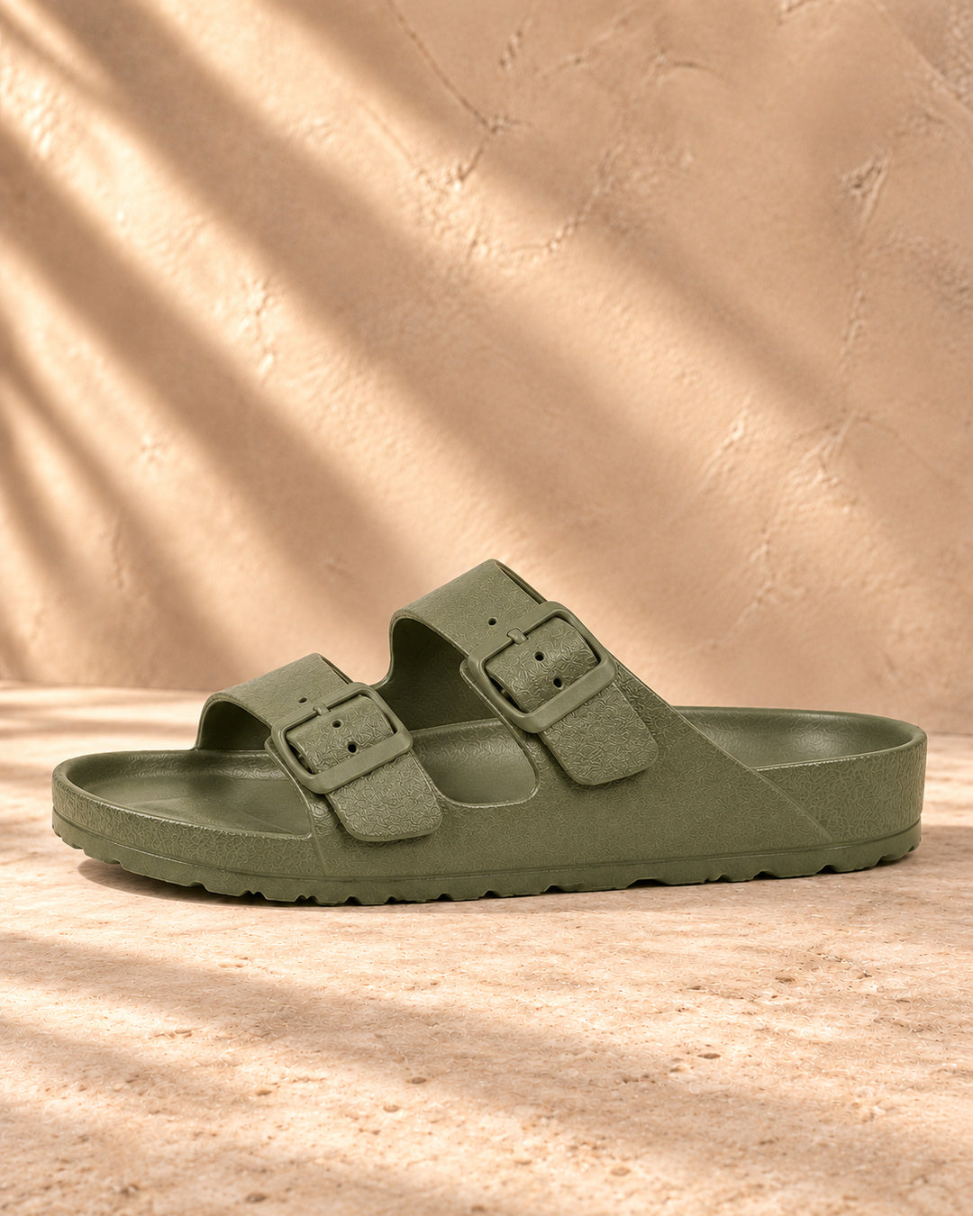 Bianca Double-Buckle EVA Sandals - Army Green