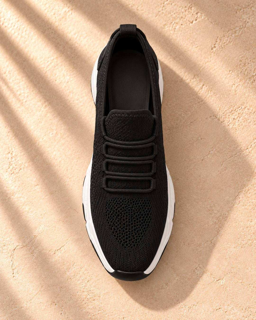 Parker Hidden-Lift Knit Sneakers - Black