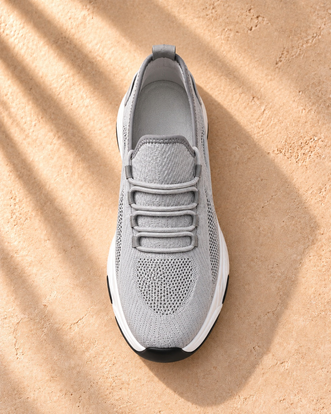 Parker Hidden-Lift Knit Sneakers - Gray