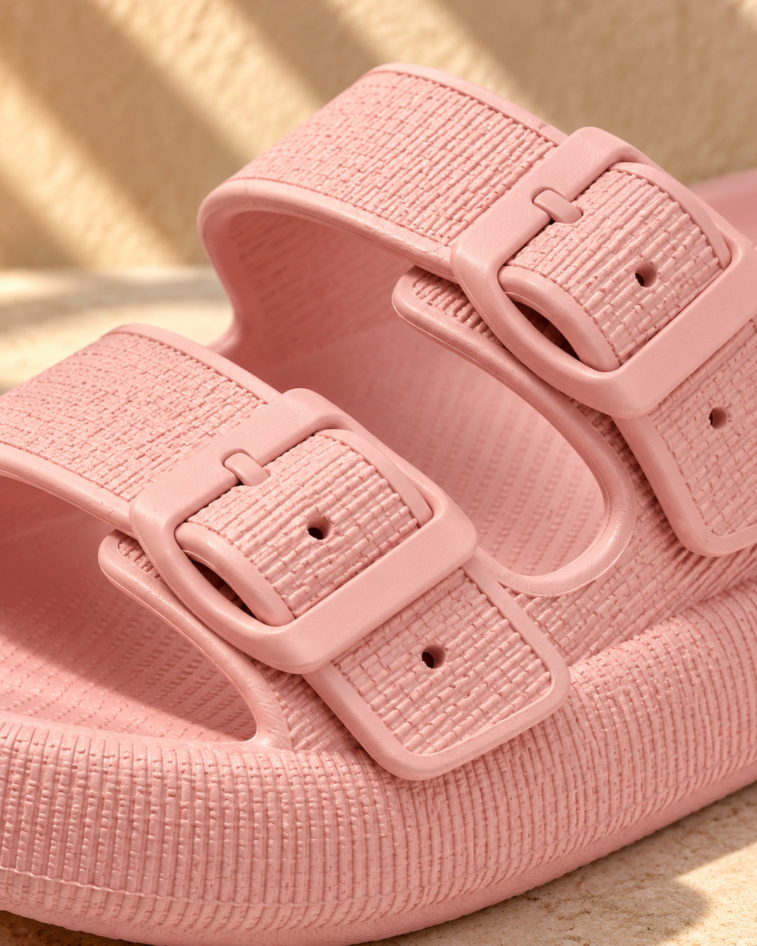 Lucille Cushioned Double-Buckle Sandals - Pink