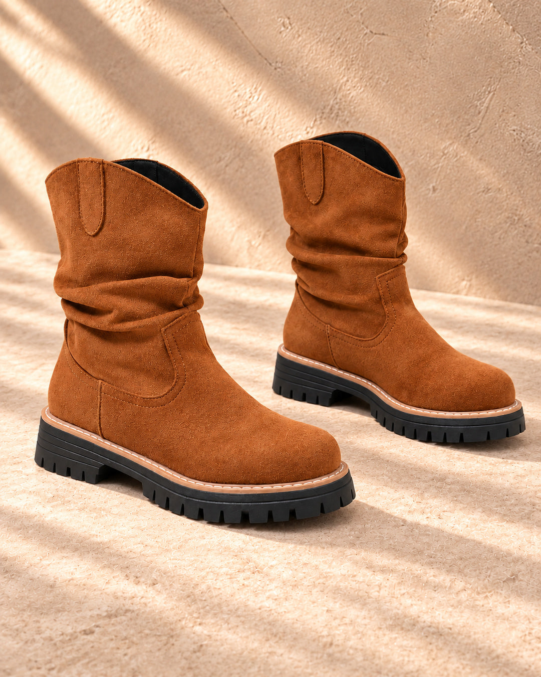 Rosalind Suede-Look Platform Combat Boots