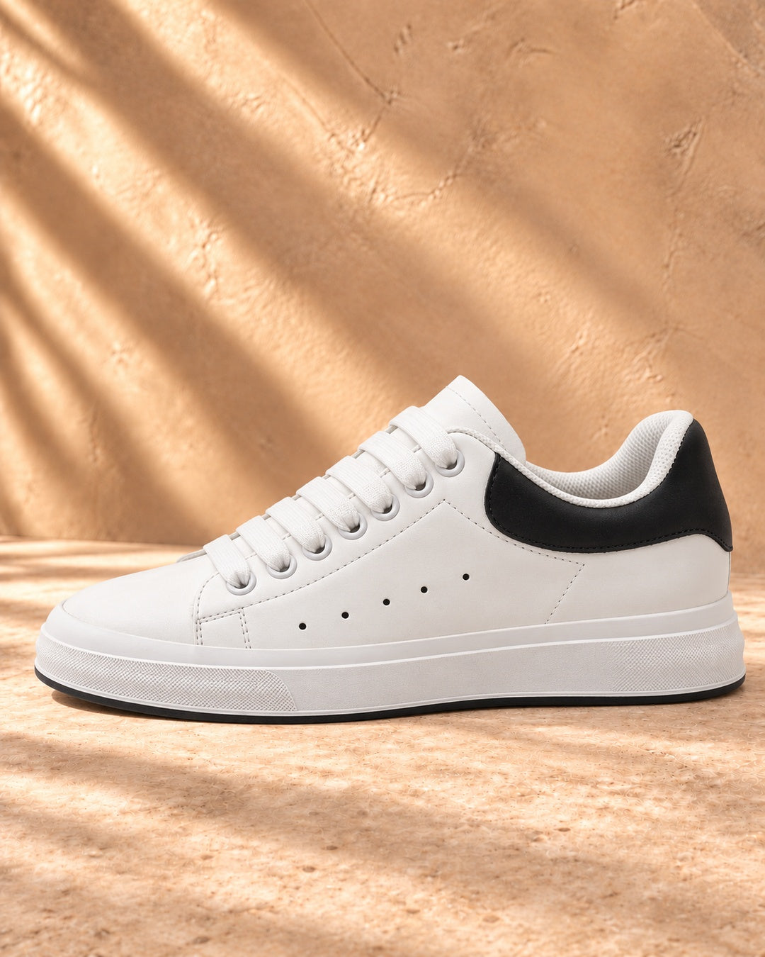 Skyler Hidden-Lift Low-Top Sneakers - White