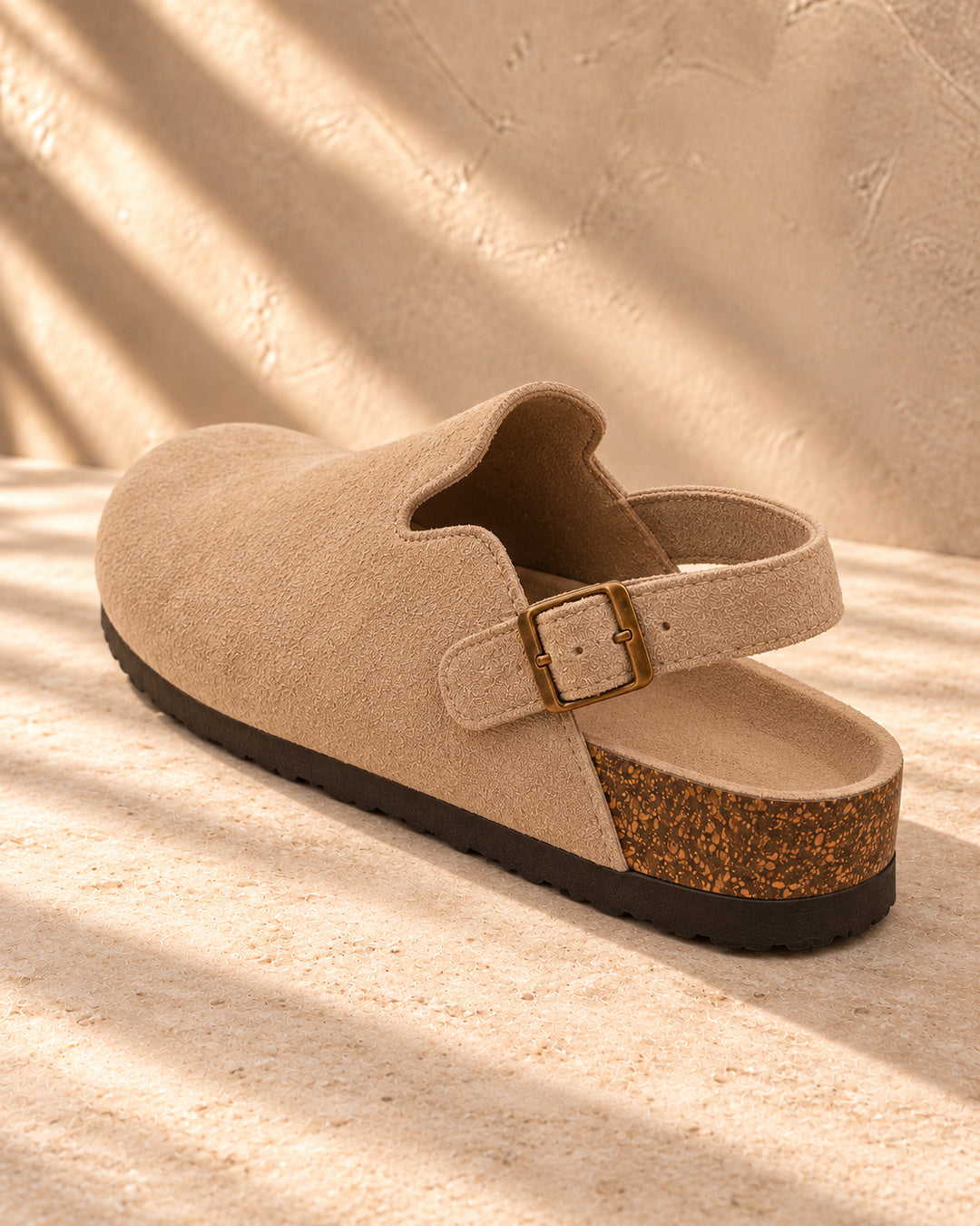 Sabina Suede Backstrap Clogs - Coffee