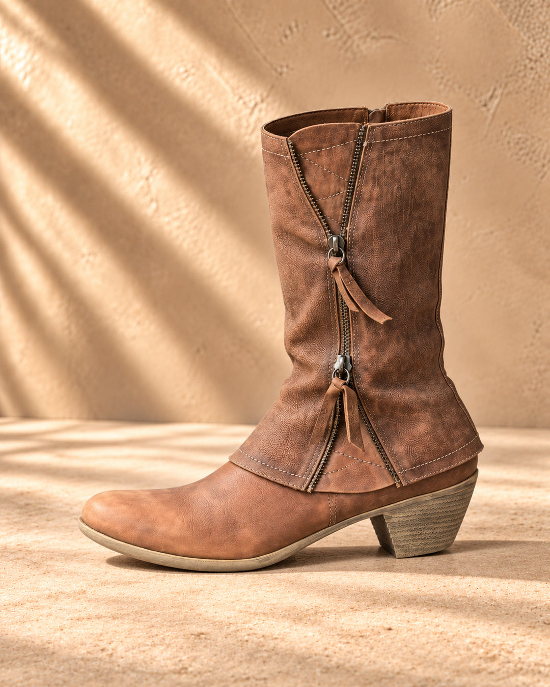 Amparo Leather Fall Boots - Brown