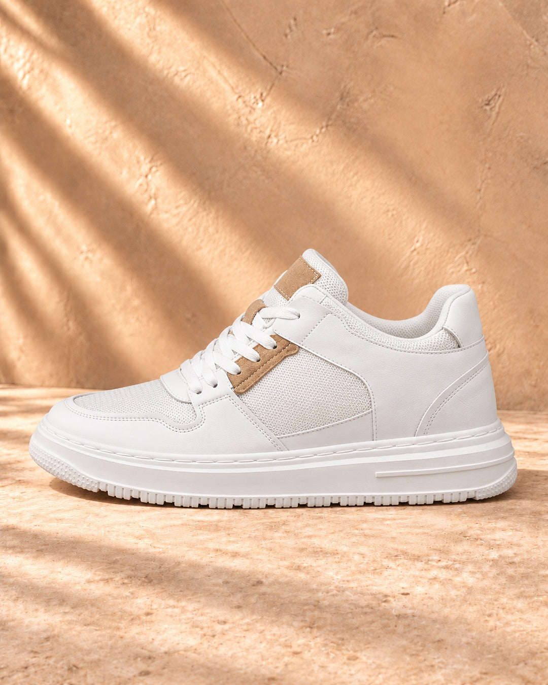 Emerson Mesh Hidden-Lift Sneakers - White