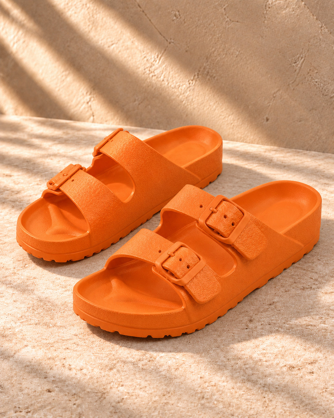 Bianca Double-Buckle EVA Sandals - Orange