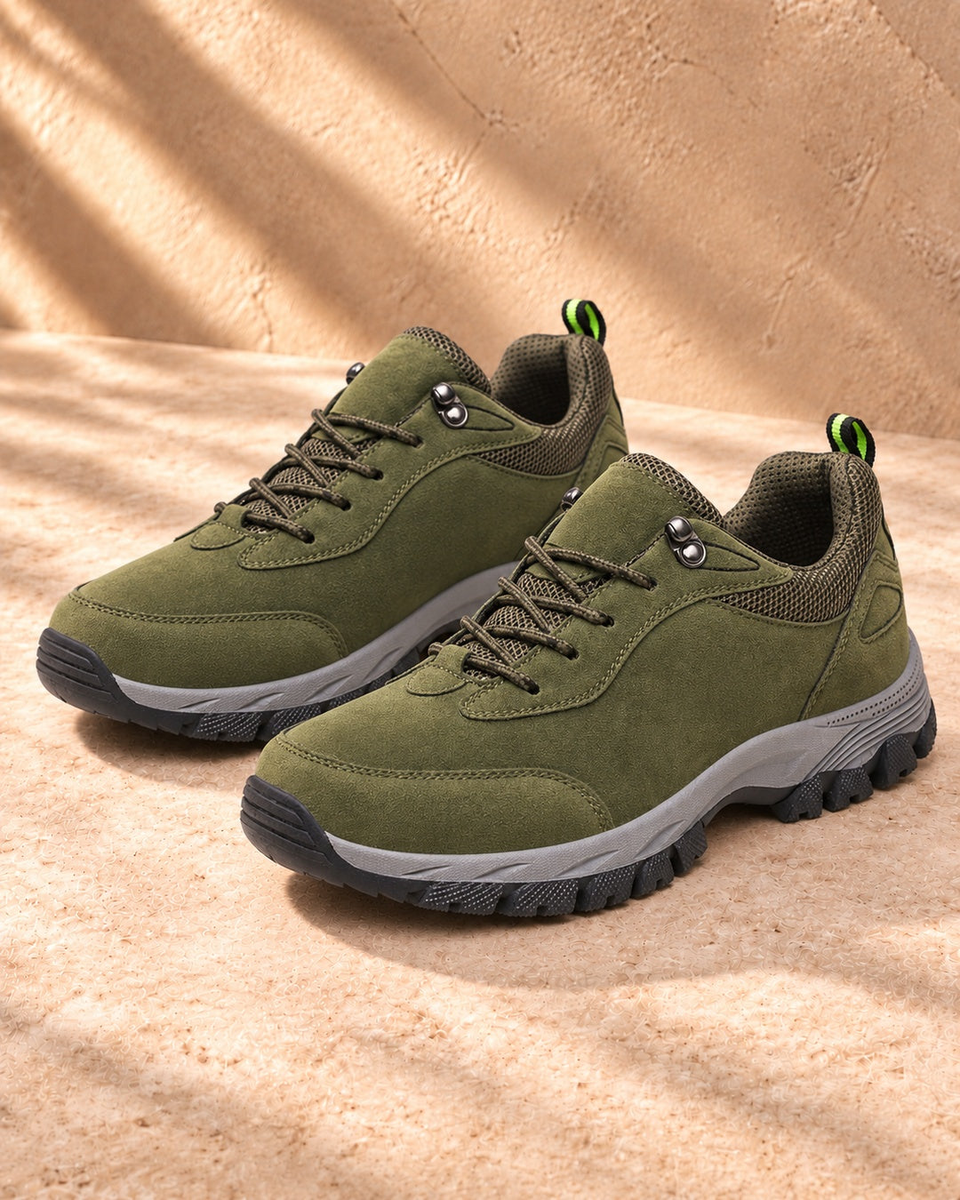 Rowan Lace-Up Outdoor Walking Shoes - Green