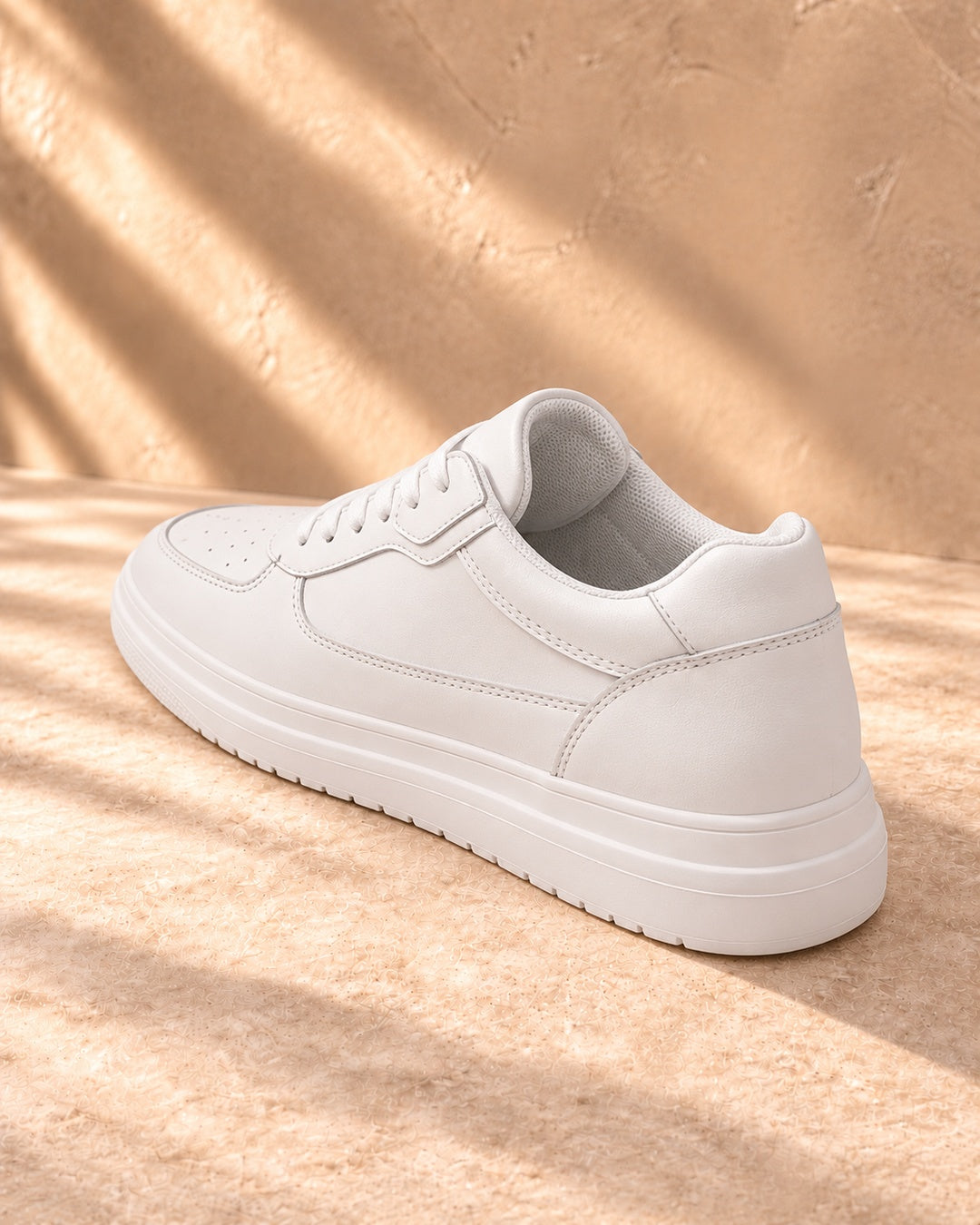 Blake Hidden-Lift Court Sneakers - White