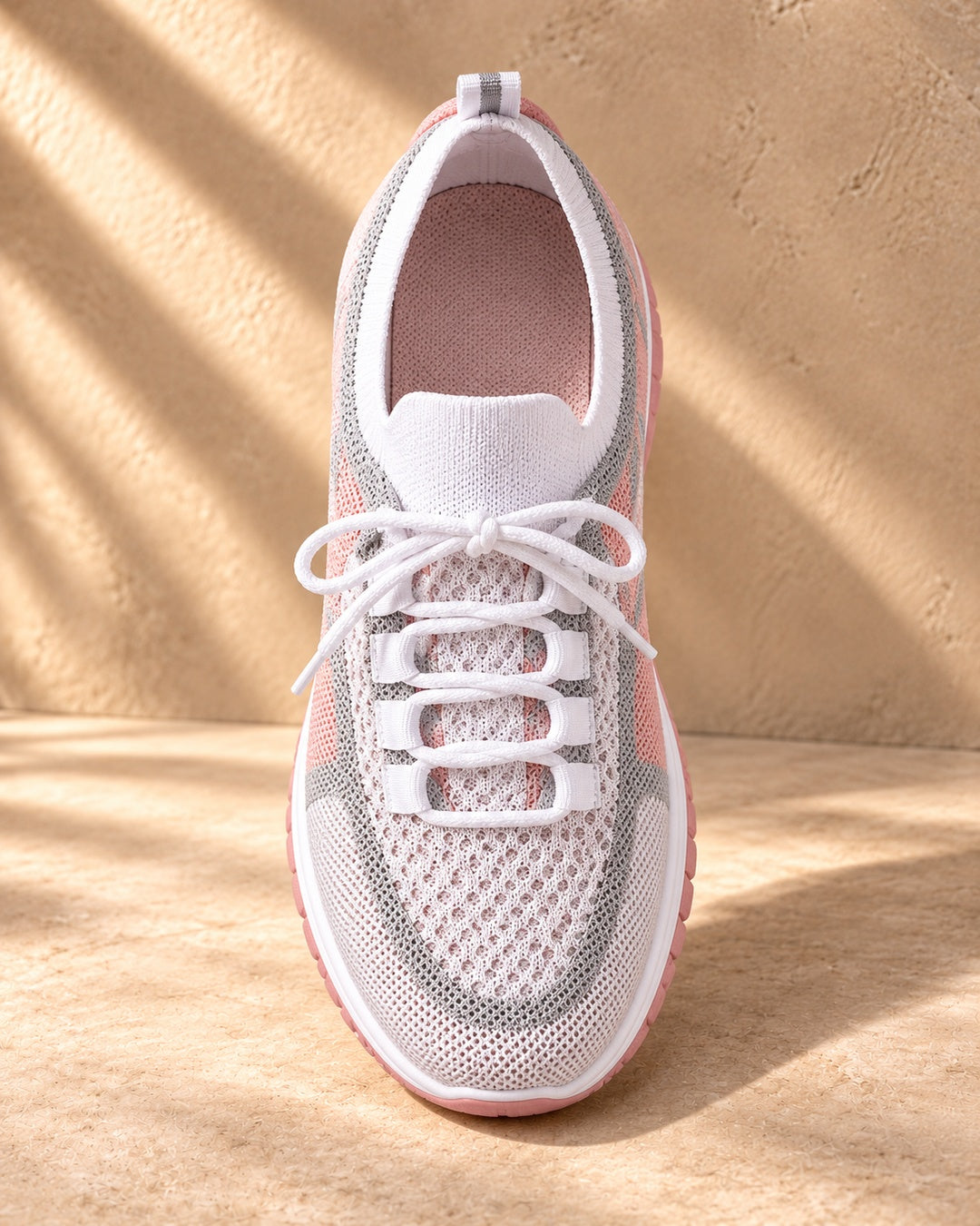 Beatrice Cushioned Lace-Up Comfort Sneakers - Pink