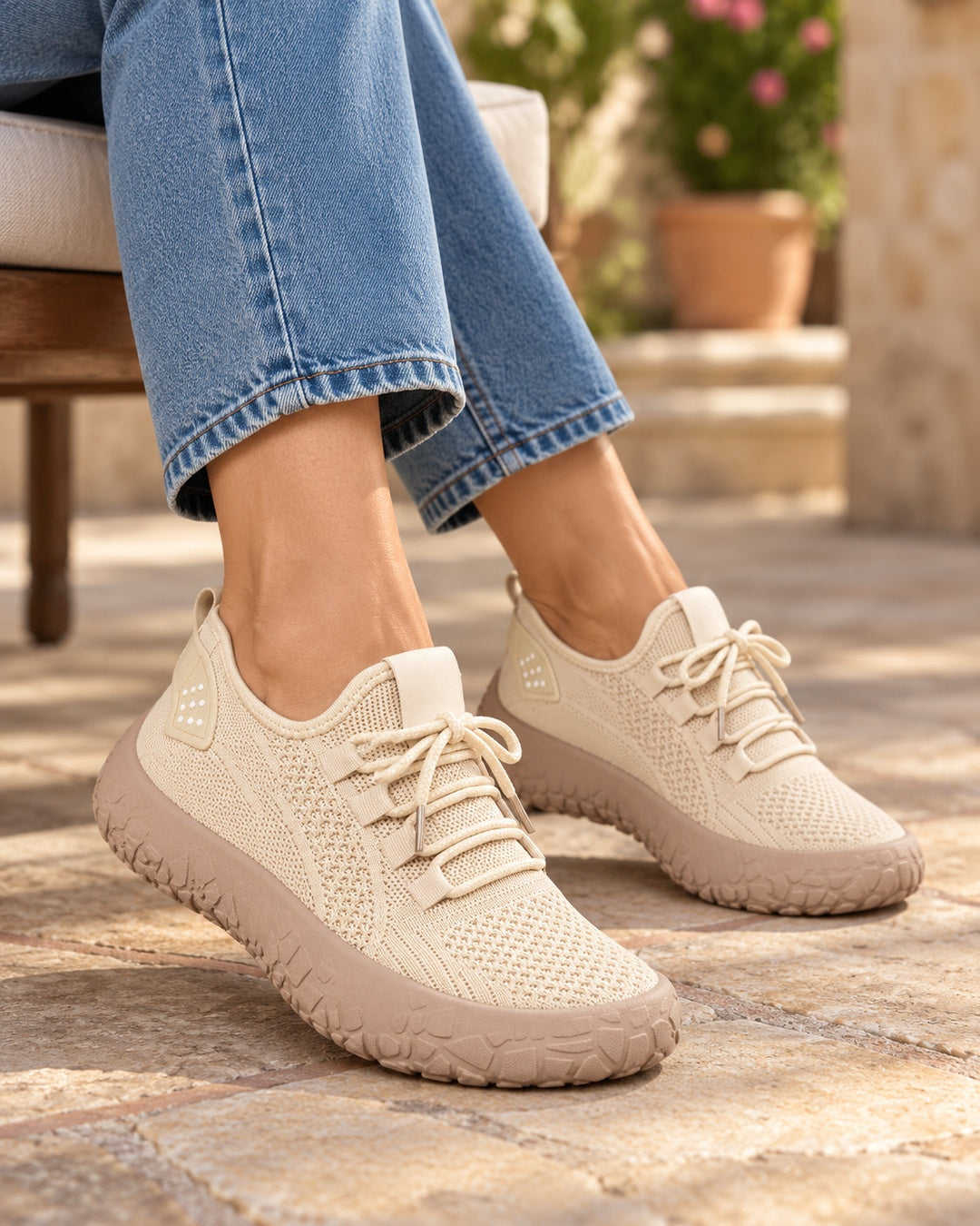Lorraine Breathable Slip-On Walking Shoes - Khaki