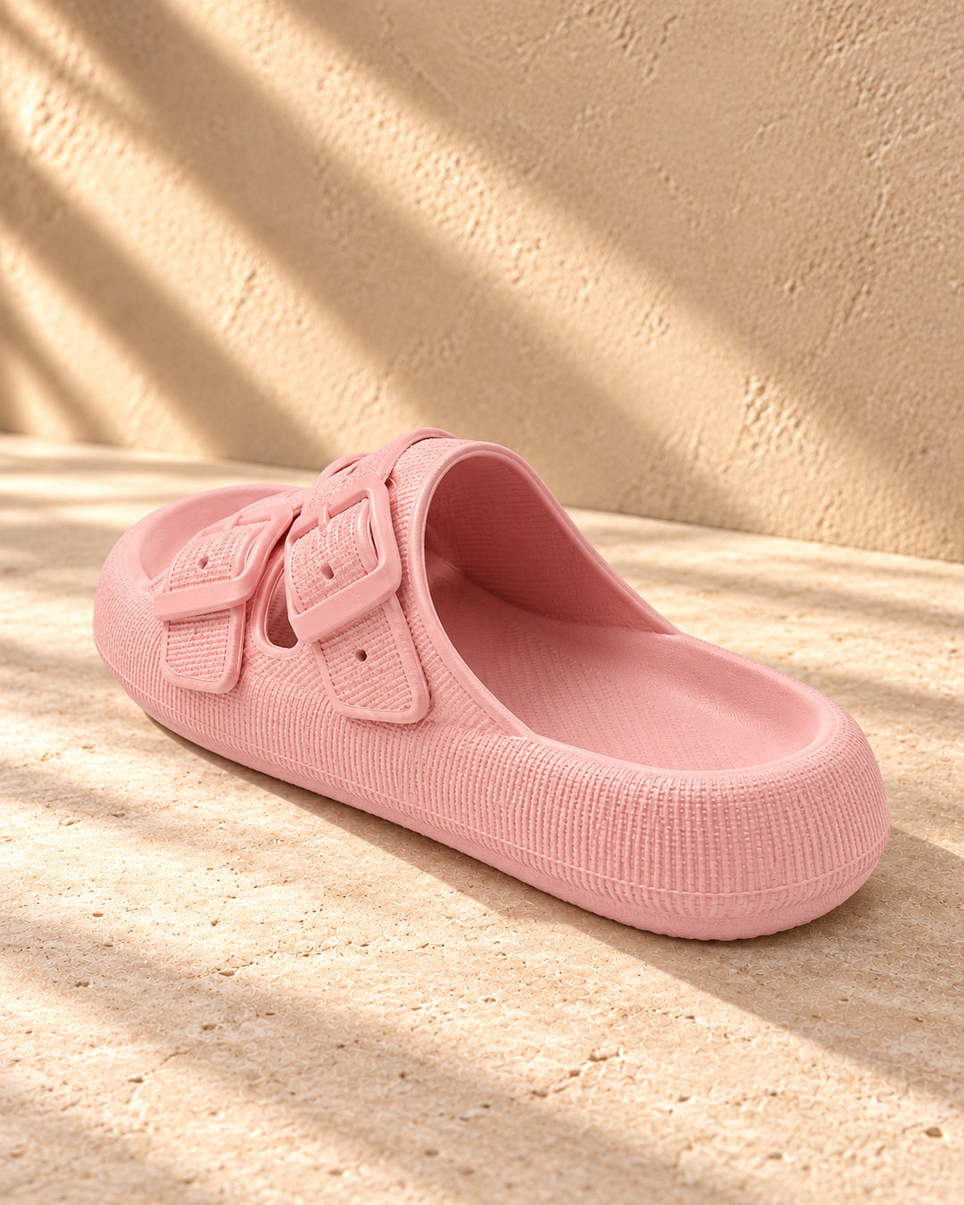Lucille Cushioned Double-Buckle Sandals - Pink