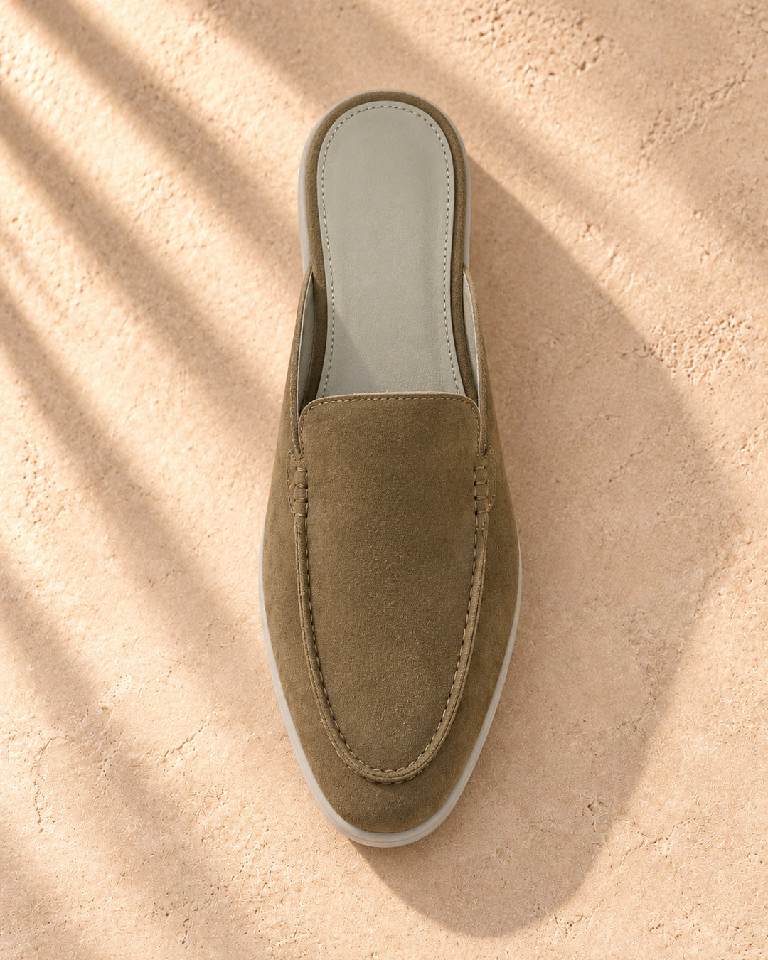 Blair Olive Suede Mule Loafers - Olive