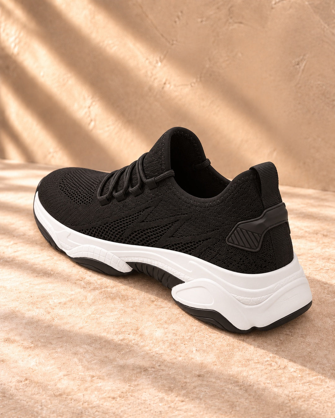 Parker Hidden-Lift Knit Sneakers - Black