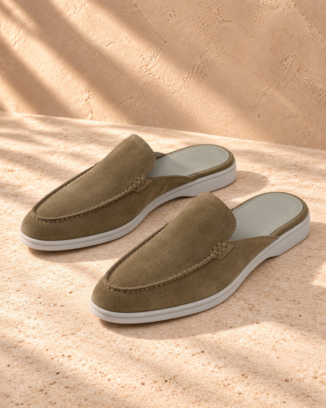 Blair Olive Suede Mule Loafers - Olive
