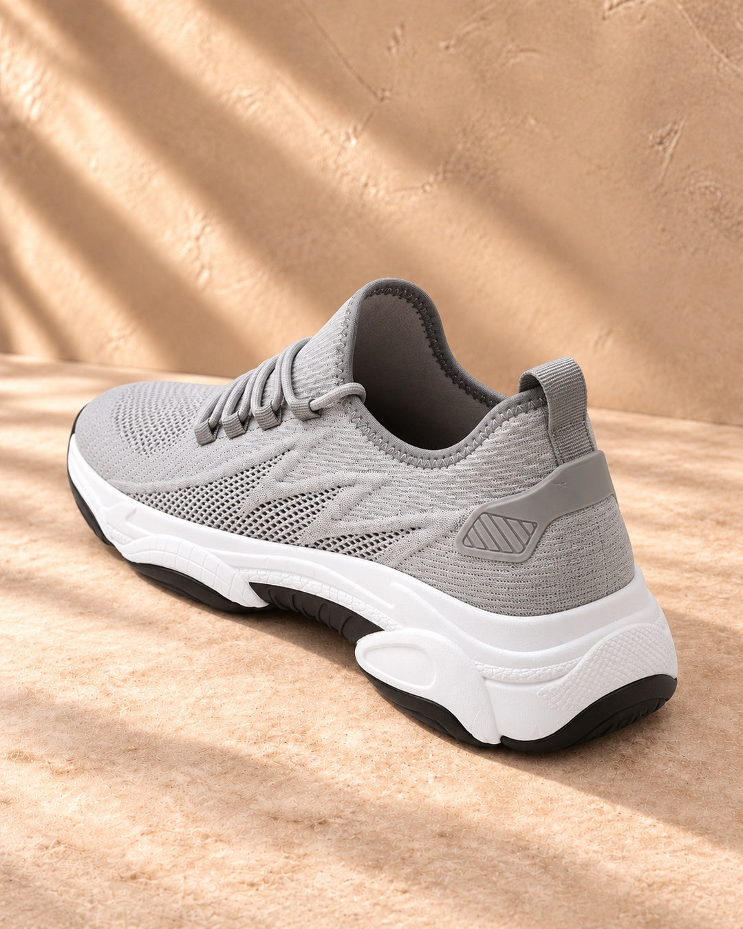 Parker Hidden-Lift Knit Sneakers - Gray