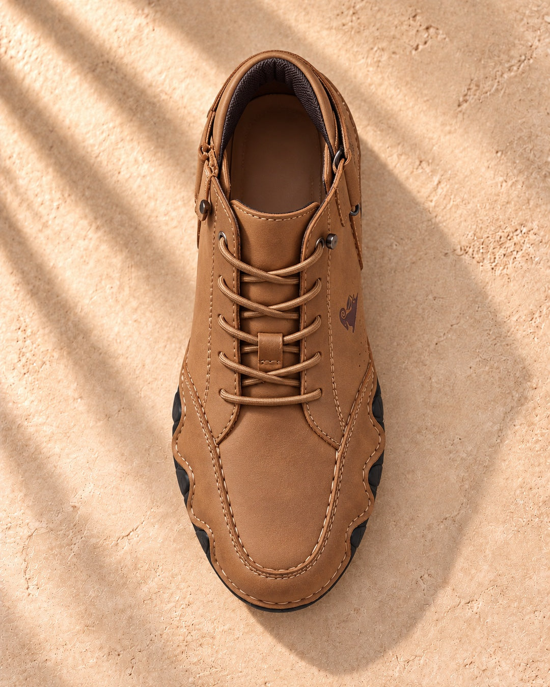Arden Faux-Leather Lace-Up Ankle Boots - Brown