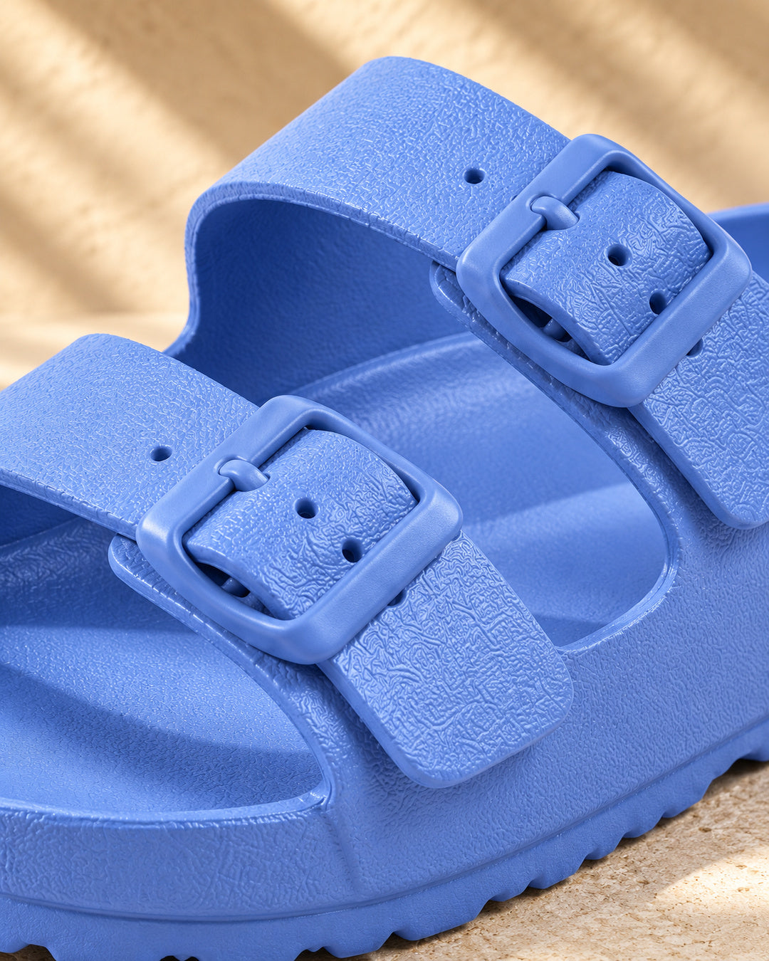 Bianca Double-Buckle EVA Sandals - Blue