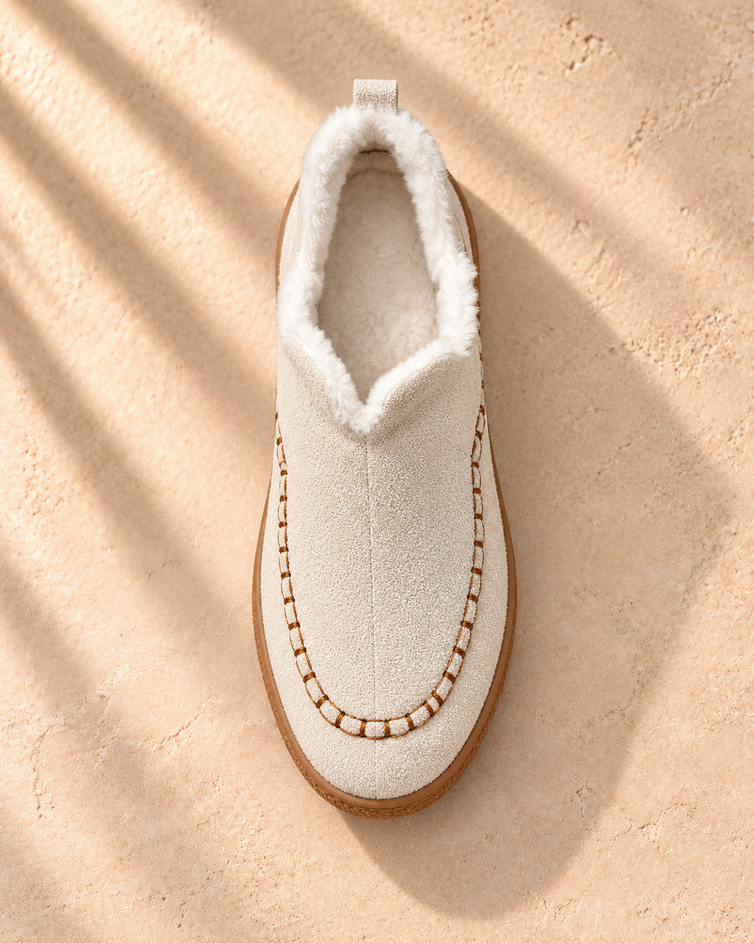 Annelise Plush-Lined Slip-On Ankle Boots - Oatmeal