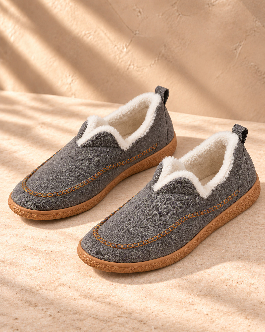 Annelise Plush-Lined Slip-On Ankle Boots - Gray