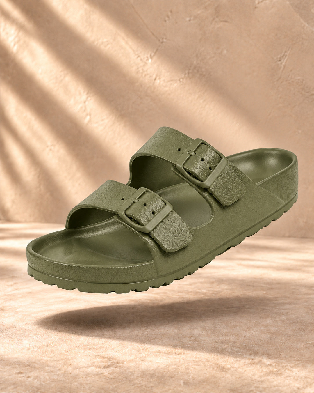Bianca Double-Buckle EVA Sandals - Army Green